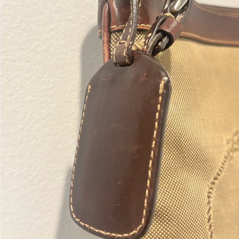 Prada Khaki Canvas and Brown Leather Messenger Bag - Picture 9 of 15